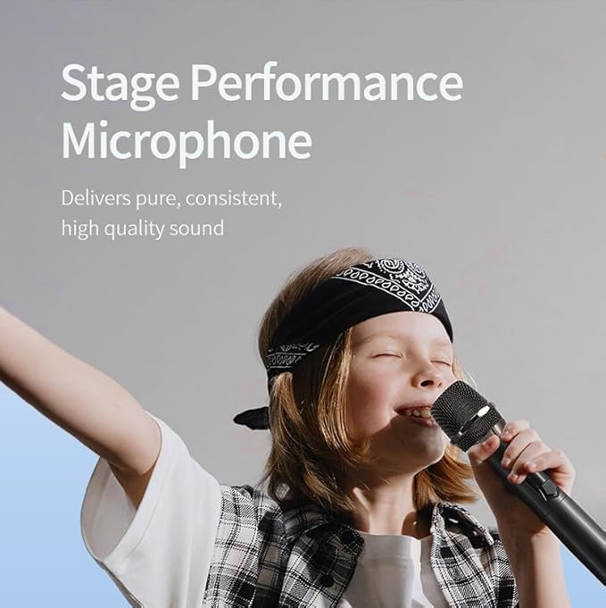 Wireless Microphones, Dual Handheld Dynamic Wireless Mic for Karaoke, Wedding, DJ, Party, Speech, Church, Class, PA System, 200ft, Gray & Red