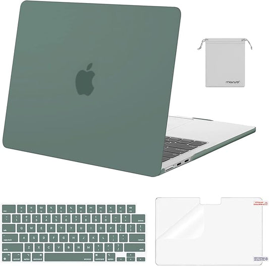 MOSISO Compatible with MacBook Air 13 inch Case M5 2026 M4 2025 M3 M2 2024-2022 A3449 A3240 A3113 A2681,Hard Shell&Keyboard Cover&Screen Film&Pouch for MacBook Air 13.6 inch Case, Emerald Green