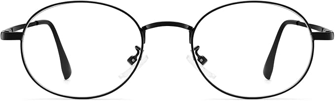 Dollger Oval Blue Light Glasses for Women Retro Anti Bluelight Blocker Glasses Men for Computer Small Metal Frame Eyeglasses