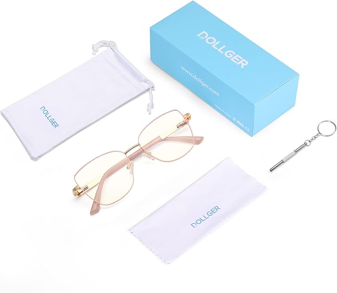 Dollger Blue Light Glasses For Woman Fashion Computer Gaming Eyeglasses Cat Eye Matal Bluelight Blocking Glasses