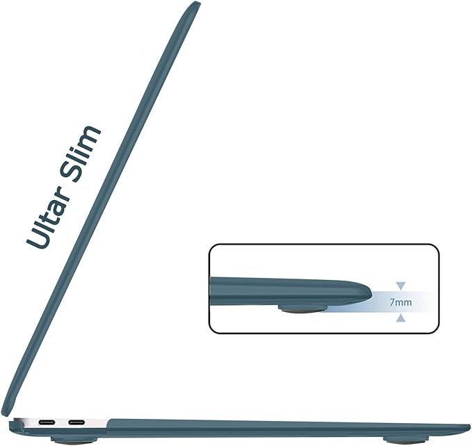 B BELK Compatible with MacBook Air 13 inch Case M1 2022 2021 2020 2019 2018 A2337 A2179 A1932, Matte Plastic Hard Shell+ Keyboard Cover+Screen Protector for MacBook Air 13.3 inch Case, Deep Teal