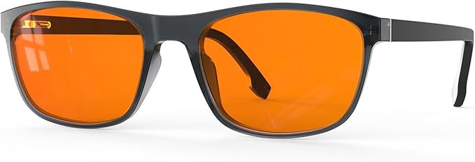 Bloomoak 100% Red Lens Blue Green Light Blocking Glasses- Dual AR Coatings Sleep Glasses Before Bed - Anti Glare, Fatigue