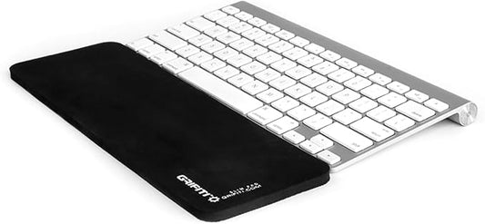 GRIFITI Slim Wrist Pad 12" x 4" x 0.22" Wrists Rest for 10keyless Thin Wireless Tenkeyless Computer Keyboards Ergonomic Keyboard Support Carpal Tunnel Resting (Black Nylon Surface)