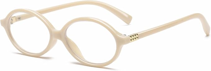 Breaksun Fashion Oval Glasses for Women Men Retro Round Tortoise Frame Blue Light Glasses Nerd Eyeglasses