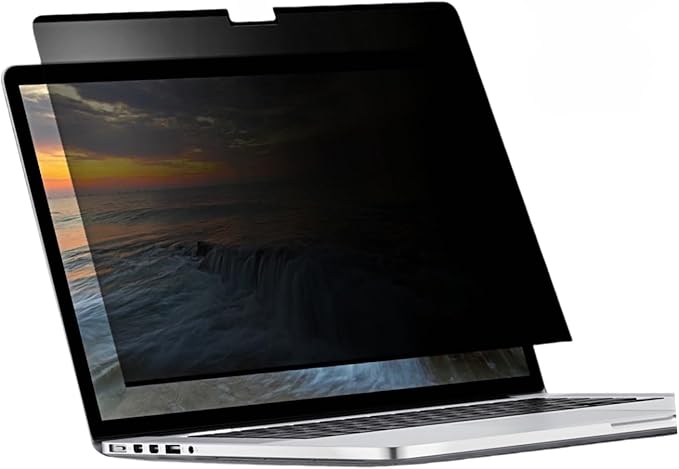 Easy On/Off Magnetic 360° Privacy Screen Filter Compatible with MacBook Pro 16 inch (2026,2024, 2023, 2022, 2021, M5,M4, M3, M2, M1, Pro, Max), Anti Glare Laptop Privacy Screen Shield with Camera Cover - UV block 90%