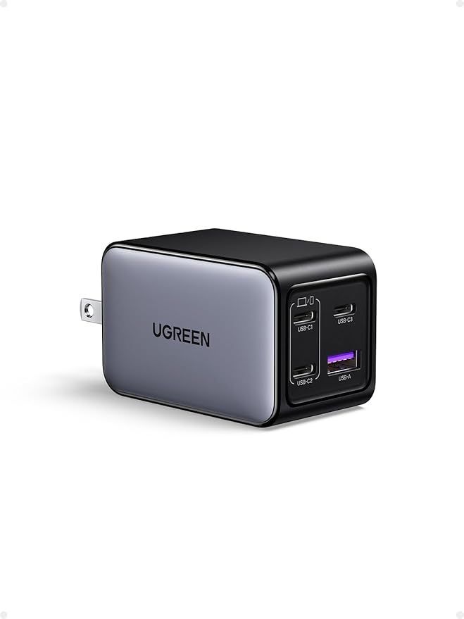 UGREEN Nexode 65W GaN USB C Wall Charger, 4-Port Fast Type-C Charger Compatible with MacBook Pro/Air, iPhone 17/16/15 Series, Galaxy S25/S24, Pixel 10/9, iPad Pro, Steam Deck