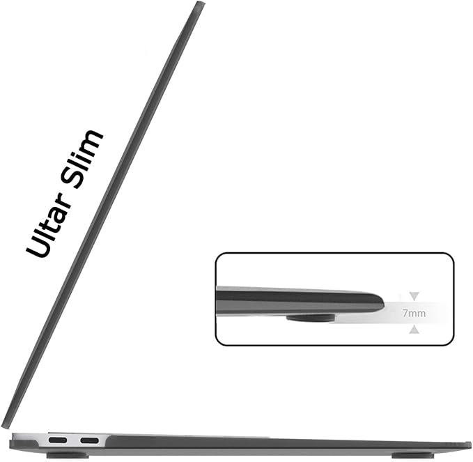 B BELK Compatible with MacBook Air 13 inch Case M1 2022 2021 2020 2019 2018 A2337 A2179 A1932 Touch ID,Matte Plastic Hard Shell for MacBook Air 13.3 inch Case+Keyboard Cover+Screen Protector, Black