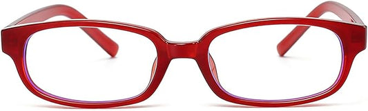 HJSTES Retro Clear Rectangle Glasses for Women Men Fake Blue Light Blocking Lens Narrow Frame Non Prescription Eyeglasses