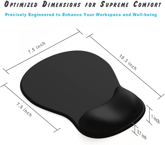 ErgoComfort Gel Wrist Rest Mouse Pad-Ergonomic Office Mousepad with Wrist Support-Non-Slip, Design Desk Accessories Mat for Home&Game Decor (03Silver Surge)