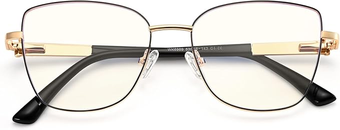 Dollger Blue Light Glasses For Woman Fashion Computer Gaming Eyeglasses Cat Eye Matal Bluelight Blocking Glasses