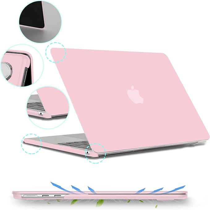 B BELK Compatible with MacBook Air 13.6 inch Case M5 2026 2025 2024 2023 2022 M4 M3 M2 A3449 A3240 A3113 A2681 Liquid Retina Display, Plastic Hard Shell Case+Keyboard Cover+Screen Protector, Baby Pink