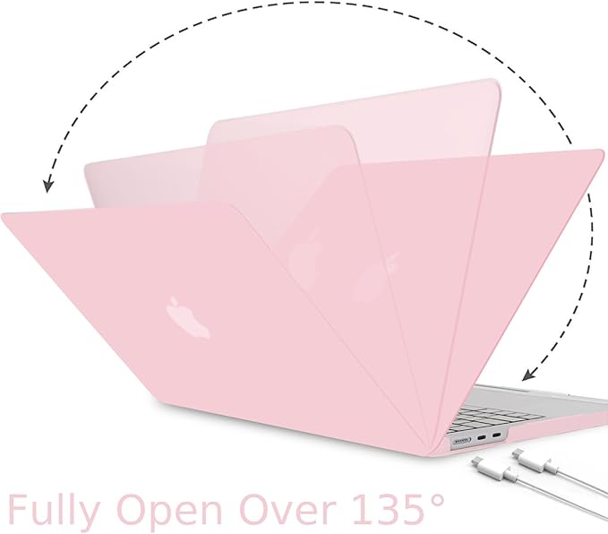 B BELK Compatible with MacBook Air 13.6 inch Case M5 2026 2025 2024 2023 2022 M4 M3 M2 A3449 A3240 A3113 A2681 Liquid Retina Display, Plastic Hard Shell Case+Keyboard Cover+Screen Protector, Baby Pink