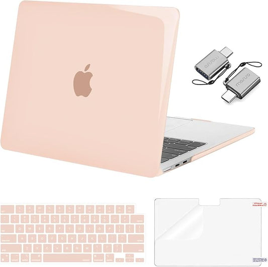 MOSISO Compatible with MacBook Air 13 inch Case M5 2026 M4 2025 M3 M2 2024-2022 A3449 A3240 A3113 A2681, Hard Shell&Keyboard Cover&Screen Film&Type C for MacBook Air 13.6 inch Case, Russet Orange
