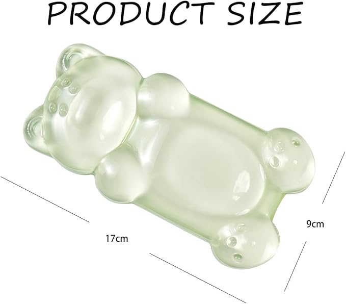 Ergonomic Silicone Gel Mouse Wrist Rest –Green Clear Cute Bear Mouse Wrist Rest, Comfort & Support for Typing and Gaming