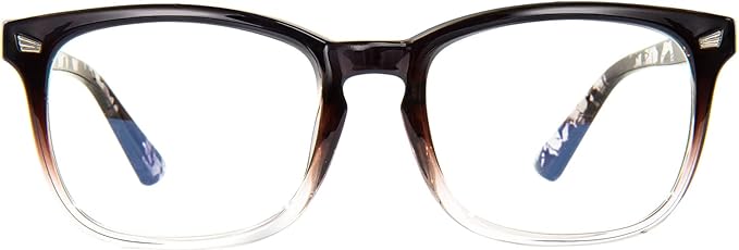 MAXJULI Blue Light Blocking Glasses,Computer Reading/Gaming/TV/Phones Glasses for Women Men(Brown-Translucent)