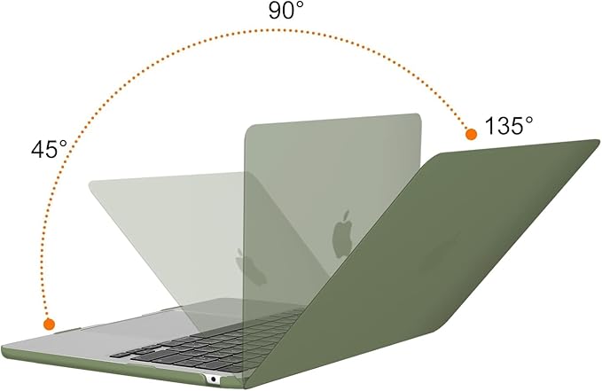 MOSISO Compatible with MacBook Air 13 inch Case M5 2026 M4 2025 M3 M2 2024-2022 A3449 A3240 A3113 A2681, Hard Shell&Keyboard Cover&Screen Film&Type C for MacBook Air 13.6 inch Case, Army Green