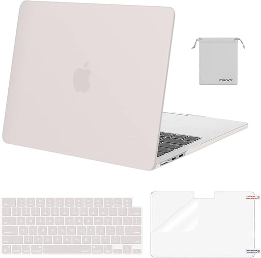 MOSISO Compatible with MacBook Air 13 inch Case M5 2026 M4 2025 M3 M2 2024-2022 A3449 A3240 A3113 A2681,Hard Shell&Keyboard Cover&Screen Film&Pouch for MacBook Air 13.6 inch Case, Stone Gray