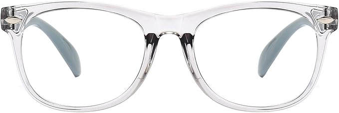 FANNYGO 1 Pack kids Blue Light Blocking Glasses For Girls And Boys Computer Blue Light Blocking Glasses For Age 3-11 (Light gray)