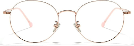 Cyxus Blue Light Glasses for Men and Women, Round Metal Frame Computer Eyeglasses for Office, Gaming, Reading 8090