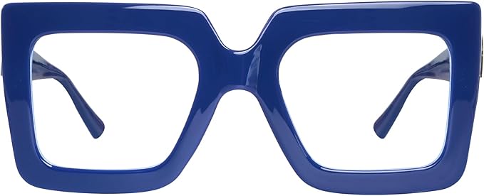 hoyuwak Oversized Square Blue Light Glasses Big Frame Computer Eyewear Thick Fashion Clear Glasses for Women Fashion