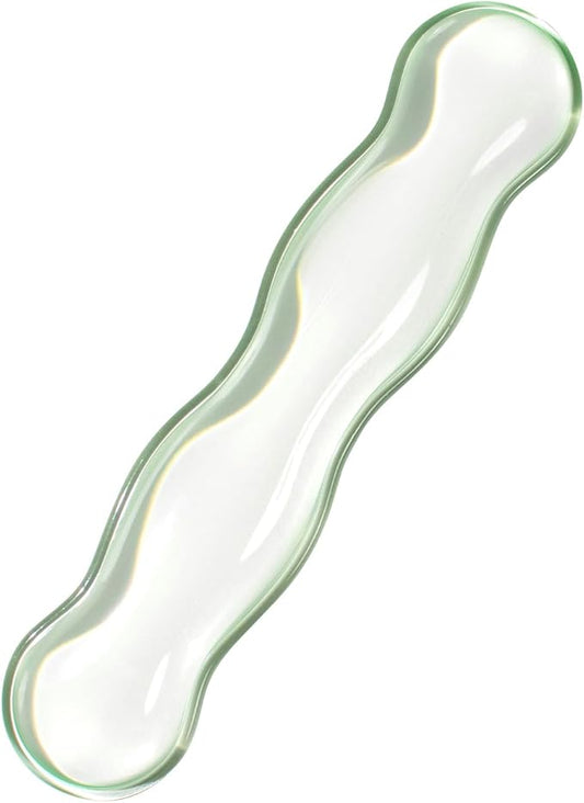 Clear Gel Keyboard Wrist Rest, Green Silicone Keyboard Wrist Rest, Cute Ergonomic Wrist Rest for Keyboard 60%/75% (Green-Long)