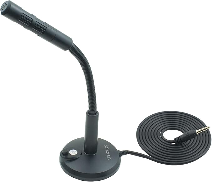 3.5mm Male Microphone, Plug and Play Desktop Laptop gooseneck Microphone, Suitable for Games, Meetings, Recording, podcasts, Games, and Online Chat