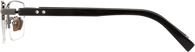 Cyxus 100% Really Buffalo Horn Glasses Pure Titanium for Men Rimless Square Glasses 8135 Space Silver