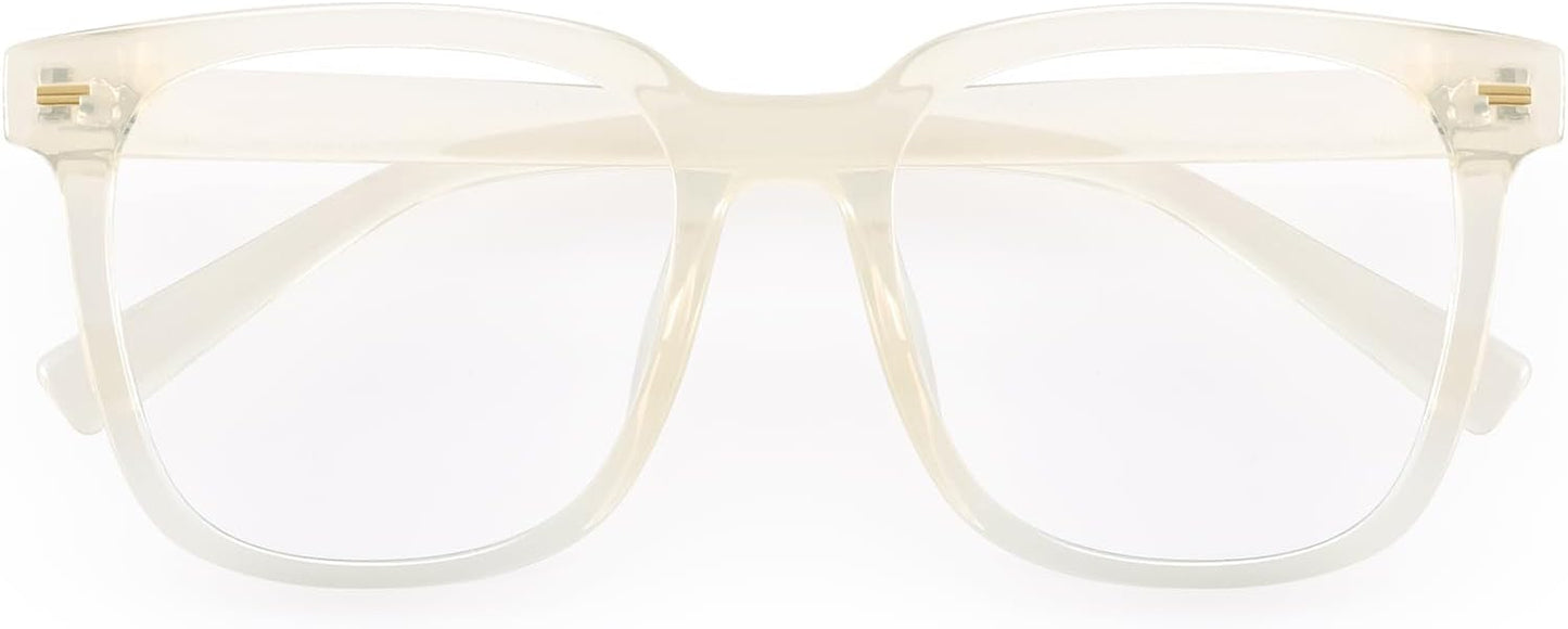 PANNER Oversized Square Blue Light Blocking Glasses for Women Men Anti Glare Reduce Eyestrain Computer Glasses