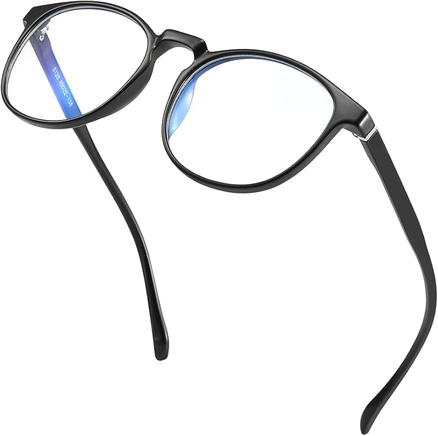 CNLO Blue Light Blocking Glasses,Computer Glasses,Anti Eyestrain, Lightweight Frame Eyeglasses,Men/Women… (Black)