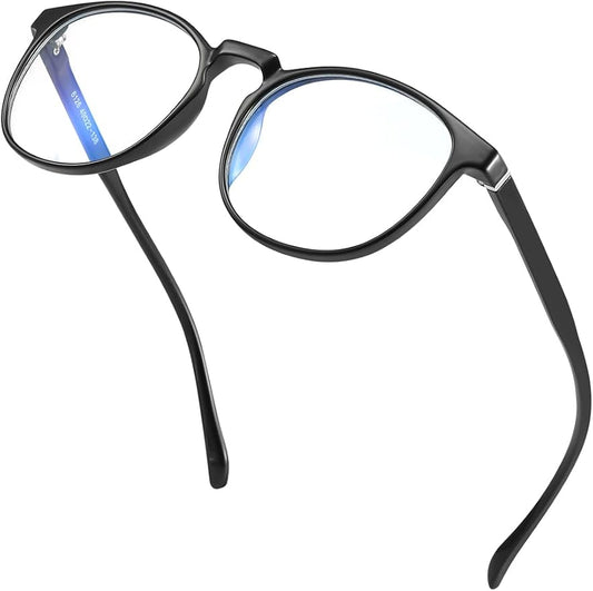 CNLO Blue Light Blocking Glasses,Computer Glasses,Anti Eyestrain, Lightweight Frame Eyeglasses,Men/Women… (Black)