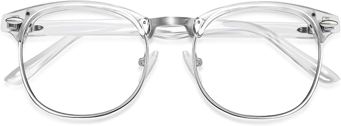 Blue Light Glasses Men and Woman, 99% Blue Light Blocking Glasses for Computer Gaming TV Phone Screen Half Frame