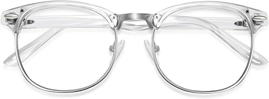 Blue Light Glasses Men and Woman, 99% Blue Light Blocking Glasses for Computer Gaming TV Phone Screen Half Frame