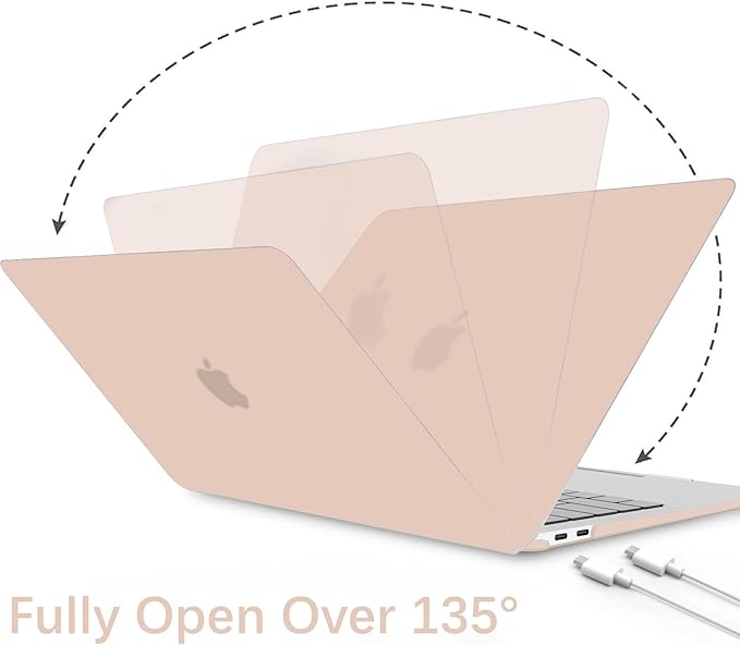 B BELK Compatible with MacBook Air 13 inch Case M1 2022 2021 2020 2019 2018 A2337 A2179 A1932 Touch ID, Matte Plastic Hard Shell+ Keyboard Cover+Screen Protector for MacBook Air 13.3 inch Case, Camel
