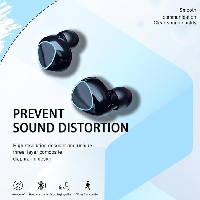 Wireless Earbuds, Bluetooth 5.3 Ear Buds LED Power Display Headphones 30H Playtime Stereo Earbuds with Comfort Lightweight in Ear Earphones for Workout/Running