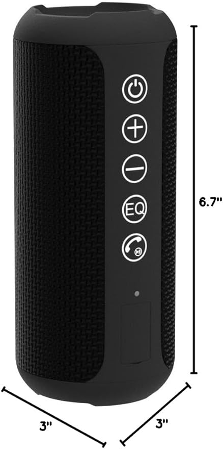 Ortizan Portable Bluetooth Speaker (1nd Gen), IPX7 Waterproof, Wireless, Big Sound and Deep Bass, TWS Pairing, 30Hrs of Playtime, for Home/Party/Outdoor/Beach, Birthday Gifts for Men Women - Black
