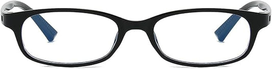HJSTES Retro Clear Rectangle Glasses for Women Men Fake Blue Light Blocking Lens Narrow Frame Non Prescription Eyeglasses