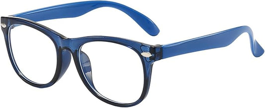 FANNYGO 1 Pack kids Blue Light Blocking Glasses For Girls And Boys Computer Blue Light Blocking Glasses For Age 3-11 (Dark blue)