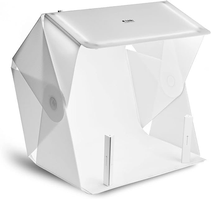 Foldio3 + Extra Lights (25inch Lightbox for Product Photography with Halo Bars / 25" x 25"/ Portable Studio, Dimmable LED Chips, CRI 97+, Background Sheet Included | ORANGEMONKIE)