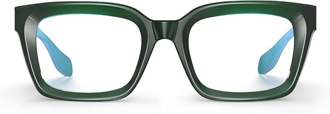 VISOONE Chunky Square Blue Light Blocking Glasses with Anti Computer Glare for Working Women Men MONTANA