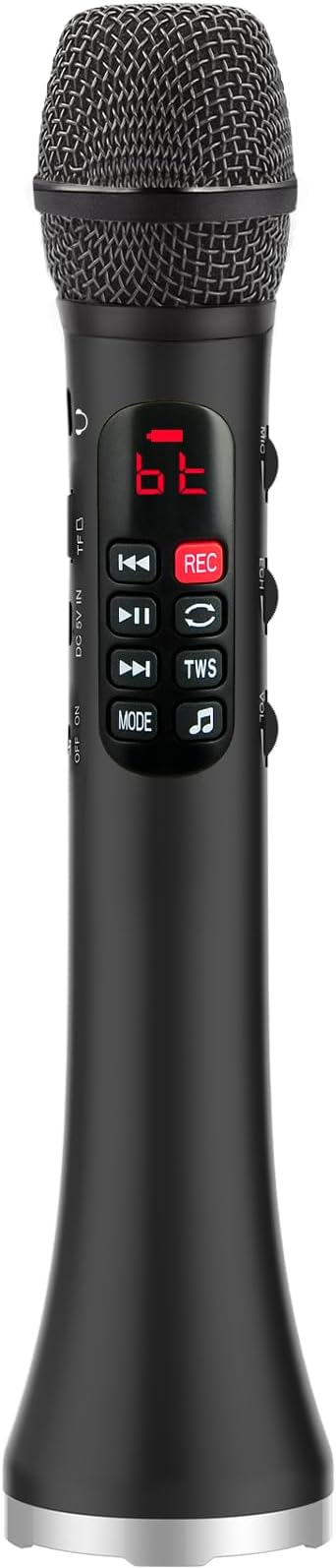 YF81 Wireless Bluetooth Microphone with 25W High Power, DSP Chip for Clear Sound, Dual Mic Connectivity for Duet Singing, One-Click Vocal Reduction for Karaoke, Portable Design with Loud Volume(Black)