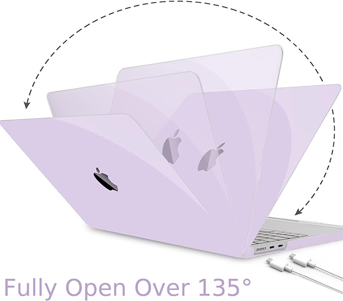 B BELK Compatible with MacBook Air 13.6 inch Case M5 2026 2025 2024 2023 2022 M4 M3 M2 A3449 A3240 A3113 A2681 Liquid Retina Display, Plastic Hard Shell Case+Keyboard Cover+Screen Protector, Purple