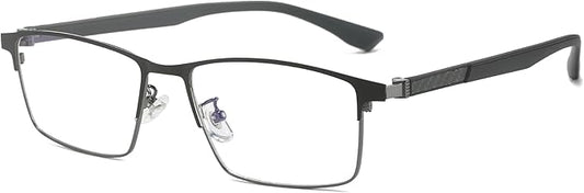 Cyxus Carbon Fiber 99% Blue Light Glasses Men Women, 23g Semi-rim Square Frame for Computer Gaming 8146
