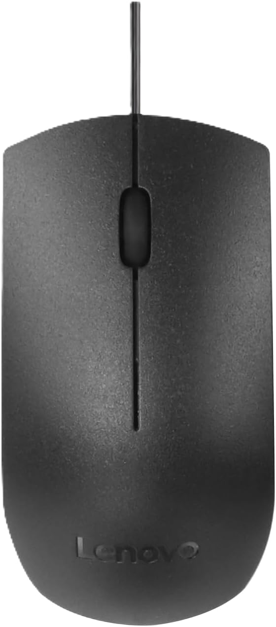 Lenovo USB-C Wired Mouse, Full Size, Ambidextrous Design, Black, Ergonomic Shape, Precision Sensor, Plug-and-Play for Right and Left-Handed Users, Durable Performance Gaming PC