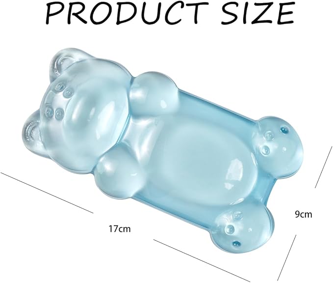 Ergonomic Silicone Gel Mouse Wrist Rest –Blue Clear Cute Bear Mouse Wrist Rest, Comfort & Support for Typing and Gaming