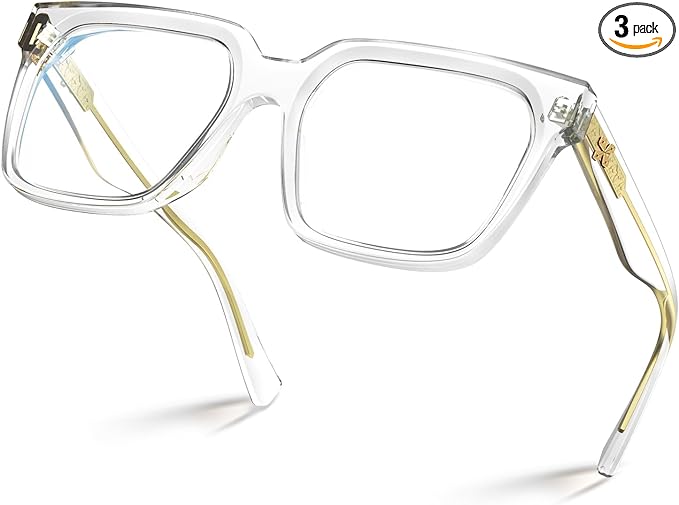 VISOONE Rectangle TR90 Blue Light Blocking Glasses Computer Eyewear with Preppy Look for Women and Men Cougar