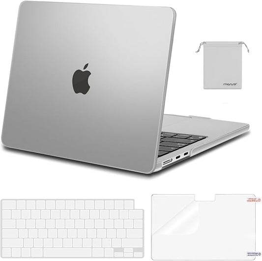 MOSISO Compatible with MacBook Air 13 inch Case M5 2026 M4 2025 M3 M2 2024-2022 A3449 A3240 A3113 A2681,Hard Shell&Keyboard Cover&Screen Film&Pouch for MacBook Air 13.6 inch Case, Frost