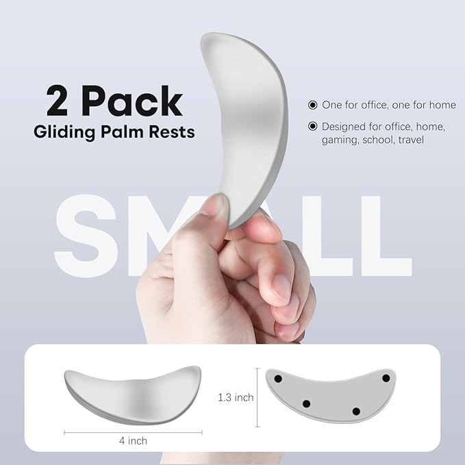 JIKIOU Right-Handed Truly Ergonomic Wrist Rest for Mouse 2 Pack, Carpal Tunnel Support, Pain Relief, Anti-Fatigue, Easy Glide, Office Computer Laptop Gaming (Right-Handed-Grey)