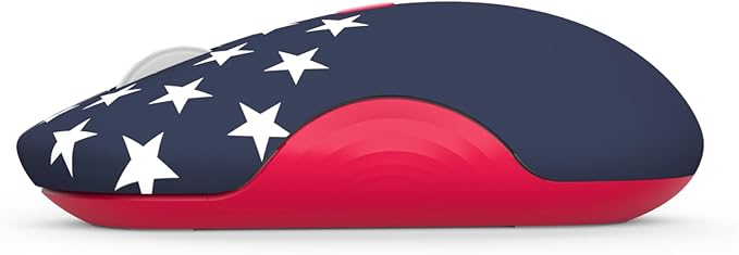 Lenovo 350 Bluetooth Silent Mouse (Fan Edition), Wireless Ergonomic Ambidextrous Design, Bluetooth 5.3, Adjustable DPI up to 2400, 36 Month Battery Life, Recycled Materials, USA Flag