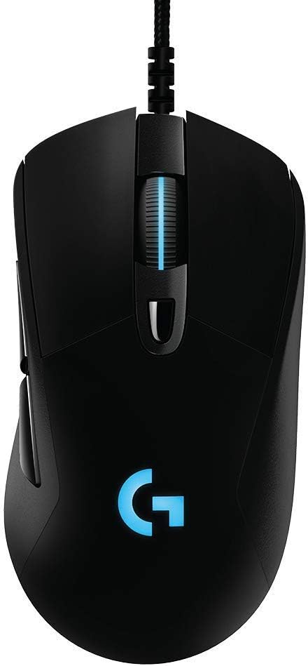 Logitech G403 Hero 25K Gaming Mouse, Lightsync RGB, Lightweight 87G+10G, Braided Cable, 25,600 DPI, Rubber Side Grips (Renewed)