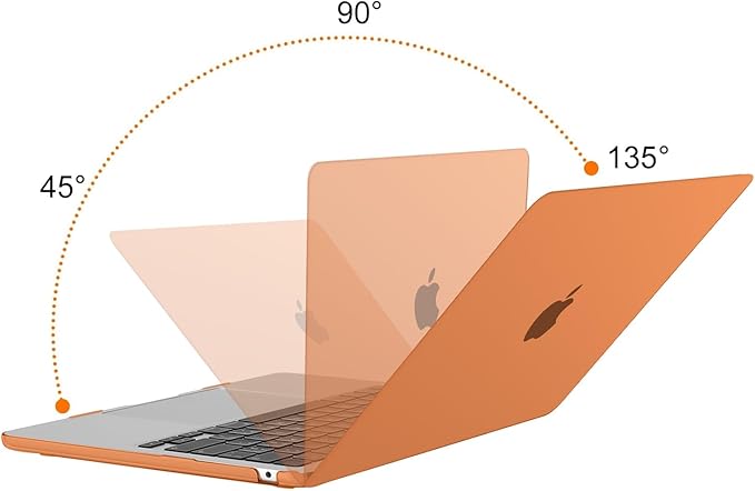 MOSISO Compatible with MacBook Air 13 inch Case M5 2026 M4 2025 M3 M2 2024-2022 A3449 A3240 A3113 A2681,Hard Shell&Keyboard Cover&Screen Film&Pouch for MacBook Air 13.6 inch Case, Cosmic Orange